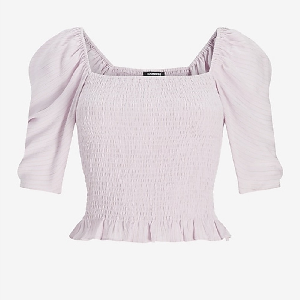 Express Puff Sleeve Smocked Top